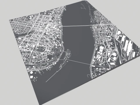 Cityscape Dnipro Ukraine 3D Model