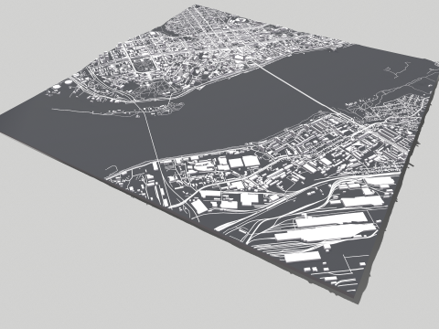 Cityscape Dnipro Ukraine 3D-Modell