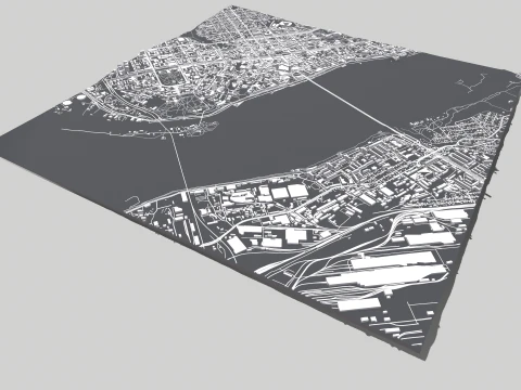 Cityscape Dnipro Ukraine 3D Model