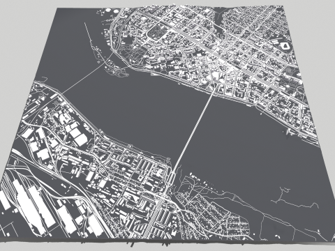 Cityscape Dnipro Ukraine 3D-Modell