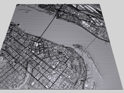 Cityscape Dnipro Ukraine 3D-Modell