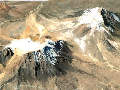 Volc&aacute;n Tacora Chile Per&uacute; Modelo 3D