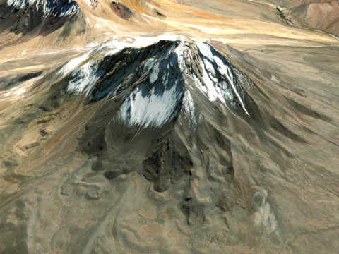 Volc&aacute;n Tacora Chile Per&uacute; Modelo 3D