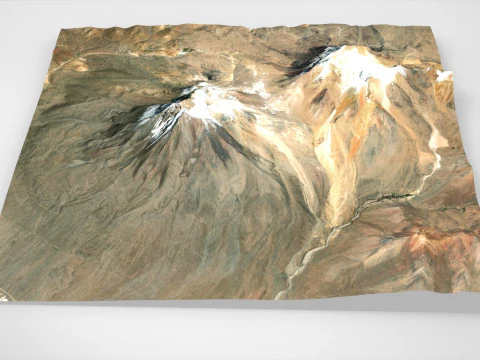 Volc&aacute;n Tacora Chile Per&uacute; Modelo 3D