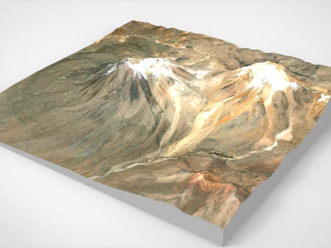 Volc&aacute;n Tacora Chile Per&uacute; Modelo 3D