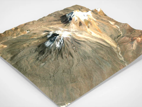 Volc&aacute;n Tacora Chile Per&uacute; Modelo 3D