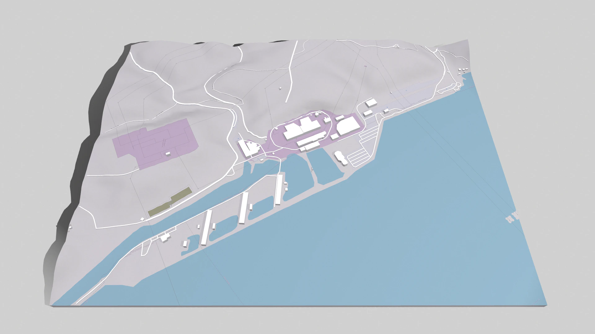 Peach Bottom Nuclear Power Plant United States 3D Model .c4d .max .obj .3ds .fbx .stl .blend 