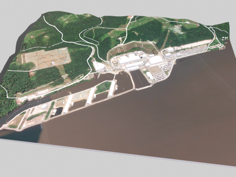 Peach Bottom Nuclear Power Plant United States 3D Model