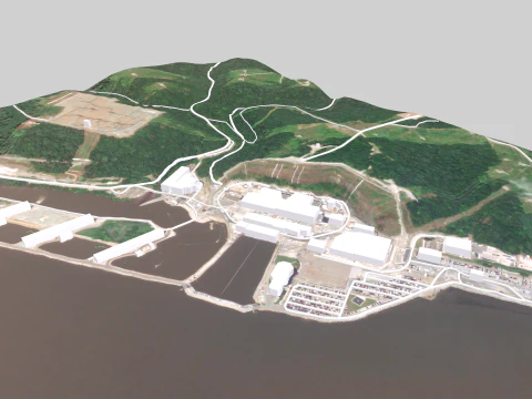 Peach Bottom Nuclear Power Plant United States 3D Model