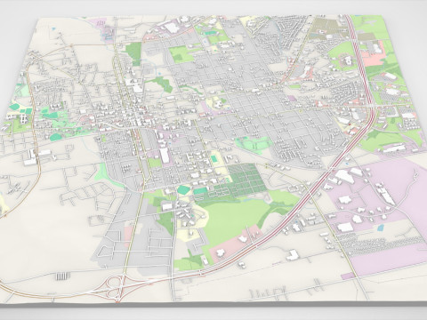 Cityscape Brenham Texas USA 3D Модель