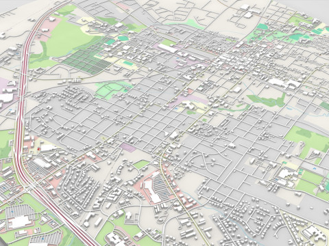 Cityscape Brenham Texas USA Modelo 3D