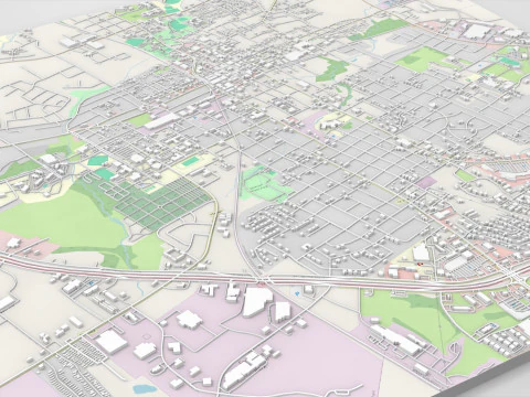 Cityscape Brenham Texas USA 3D Model