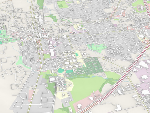 Cityscape Brenham Texas USA Modelo 3D