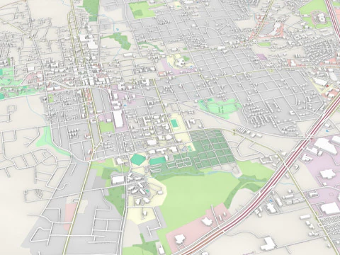 Cityscape Brenham Texas USA 3D Model