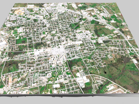 Cityscape Brenham Texas USA 3D Model