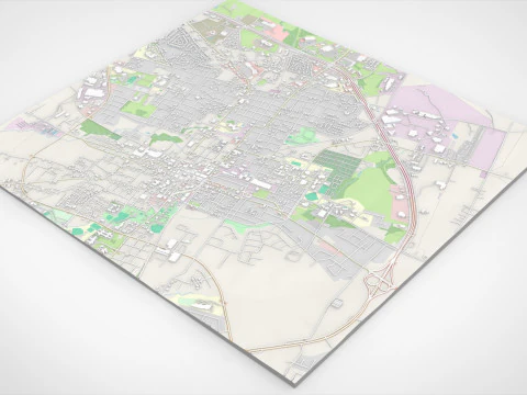 Cityscape Brenham Texas USA 3D Model
