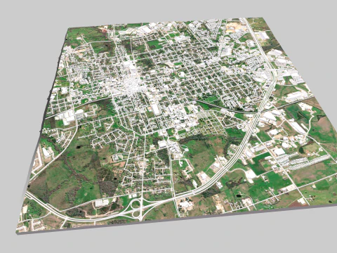 Cityscape Brenham Texas USA 3D Model