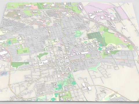 Cityscape Brenham Texas USA 3D Model