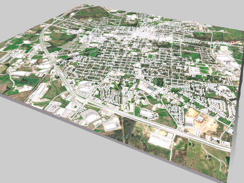 Cityscape Brenham Texas USA Modelo 3D