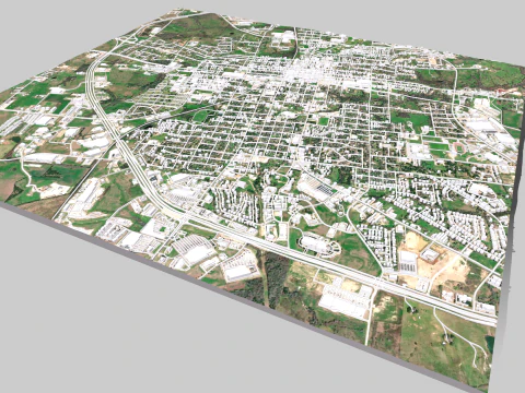 Cityscape Brenham Texas USA 3D Model