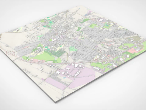 Cityscape Brenham Texas USA 3D Model