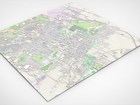 Cityscape Brenham Texas USA Modelo 3D