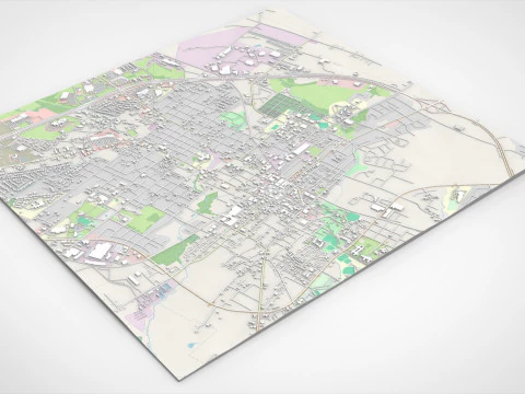 Cityscape Brenham Texas USA 3D Model