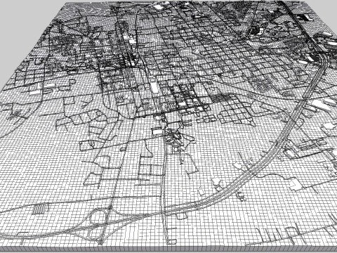 Cityscape Brenham Texas USA 3D Model