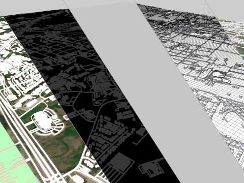 Cityscape Brenham Texas USA 3D Model