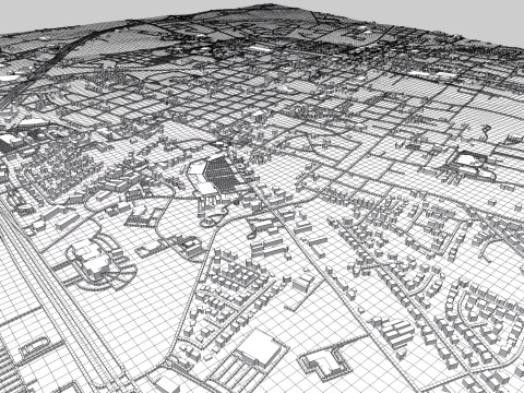 Cityscape Brenham Texas USA Modelo 3D