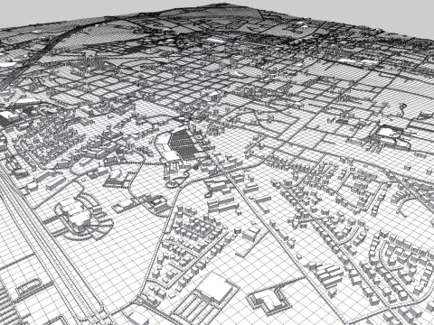 Cityscape Brenham Texas USA 3D Model