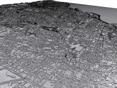都市景観カターニア シチリア島イタリア 3Dモデル