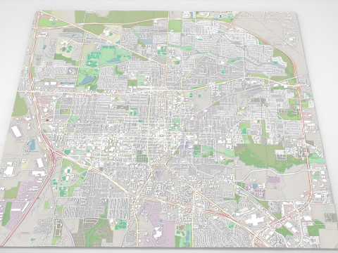 Cityscape Denton Texas USA 3D Модель