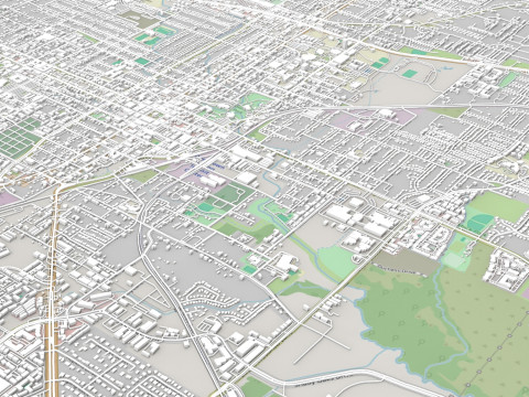 Cityscape Denton Texas USA 3Dモデル