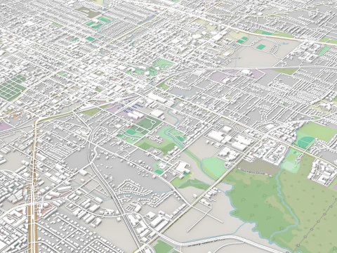 Cityscape Denton Texas USA 3D Model