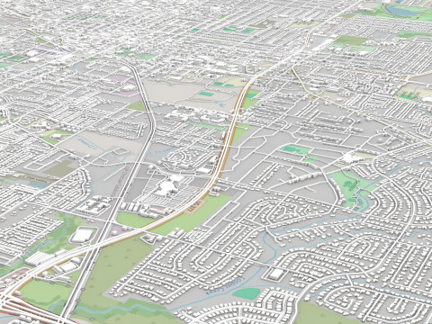 Cityscape Denton Texas USA 3Dモデル