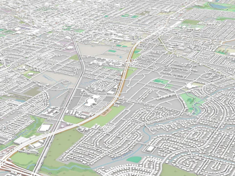 Cityscape Denton Texas USA 3D Model