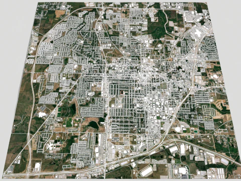 Cityscape Denton Texas USA 3D Model