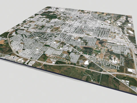 Cityscape Denton Texas USA 3D Model