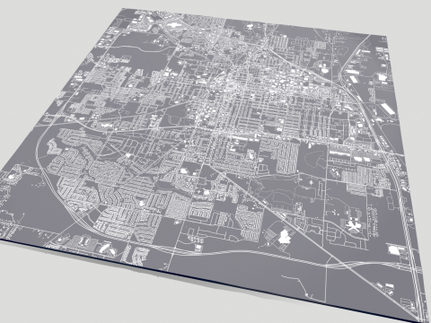 Cityscape Denton Texas USA 3Dモデル