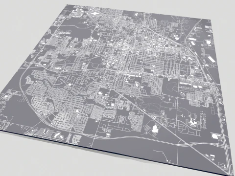 Cityscape Denton Texas USA 3D Model