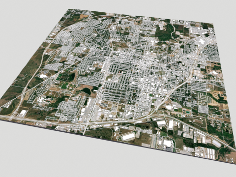 Cityscape Denton Texas USA 3Dモデル