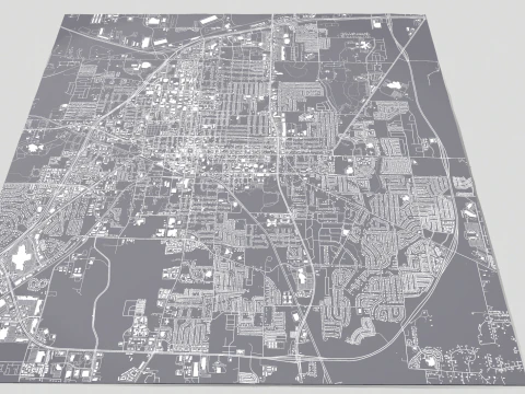 Cityscape Denton Texas USA 3D Model