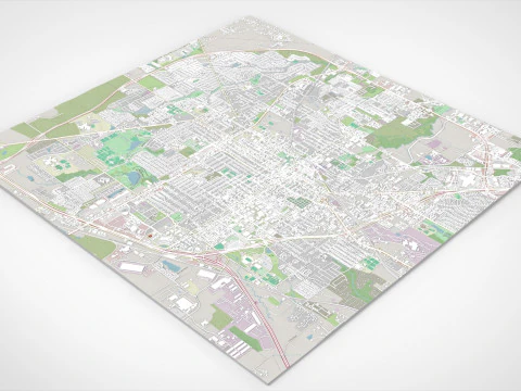 Cityscape Denton Texas USA 3D Model