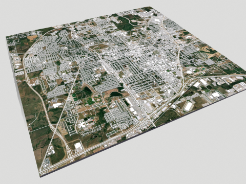 Cityscape Denton Texas USA 3Dモデル