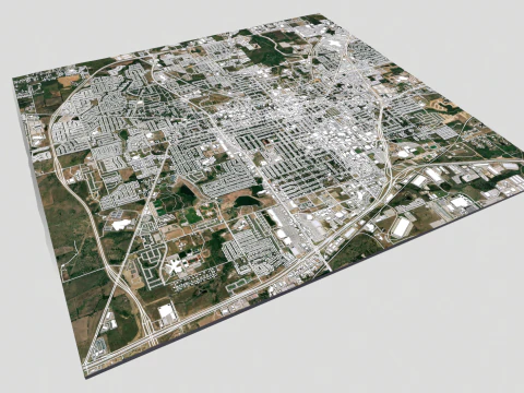 Cityscape Denton Texas USA 3D Model