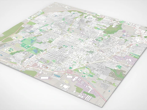 Cityscape Denton Texas USA 3D Model