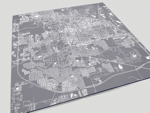 Cityscape Denton Texas USA 3Dモデル