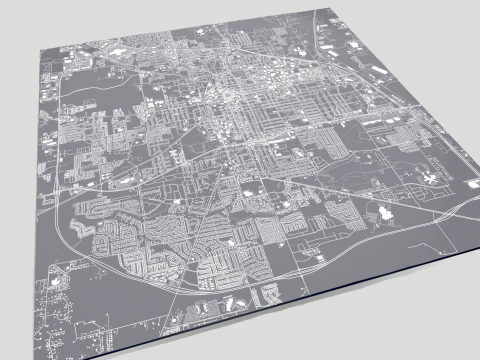Cityscape Denton Texas USA 3D Model