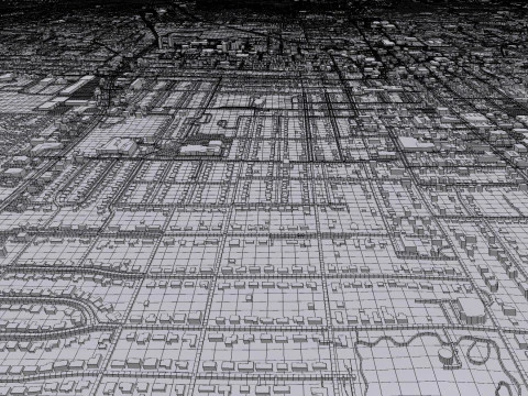 Cityscape Denton Texas USA 3D Model